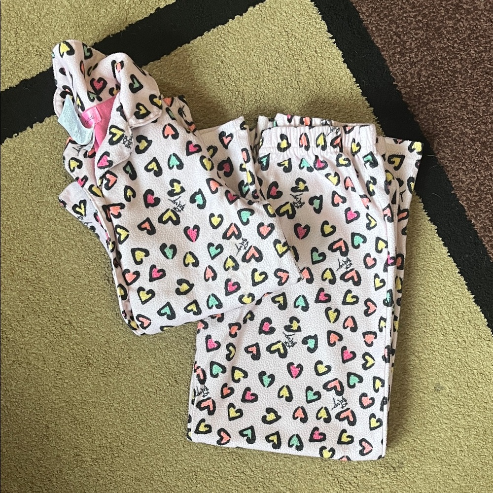 🐆💕Light pink & cheetah print pajamas / Betsy Johnson Size S (6/6X)